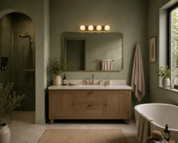 Cosylyte Bowen Bathroom 4 Light Classic Opal Glass Ceiling Flush Light - Brass - thumbnail 7