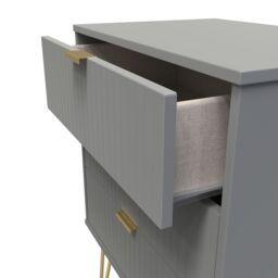 Linear Ready Assembled Matt Dark Grey 3 Drawer Wide Chest (H)740mm (W)575mm (D)395mm - thumbnail 6