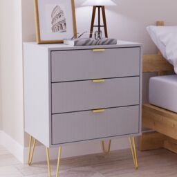 Linear Ready Assembled Matt Dark Grey 3 Drawer Wide Chest (H)740mm (W)575mm (D)395mm - thumbnail 3