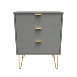 Linear Ready Assembled Matt Dark Grey 3 Drawer Wide Chest (H)740mm (W)575mm (D)395mm - thumbnail 2