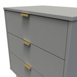 Linear Ready Assembled Matt Dark Grey 3 Drawer Wide Chest (H)740mm (W)575mm (D)395mm - thumbnail 5