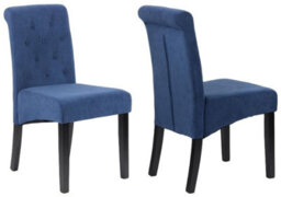 Oira Homes Modern 4 Seater Dining Table Set With Round Glass Dining Table And 4 Blue Velvet Chairs - thumbnail 3