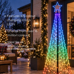 Pegdev 2.4M Rgb Led Christmas Flagpole Tree Light With App & Remote Control - thumbnail 4