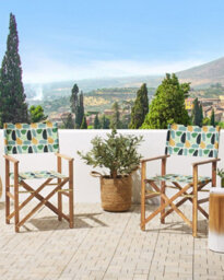 Beliani Set Of 2 Garden Chairs Cine Acacia Wood Multicolour - thumbnail 2