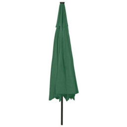 Berkfield Sturdy Outdoor Parasol With Led Lights And Metal Pole 400 Cm Green - thumbnail 5
