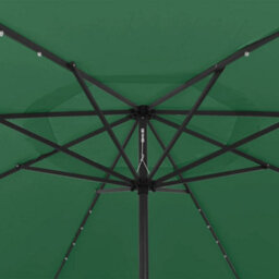 Berkfield Sturdy Outdoor Parasol With Led Lights And Metal Pole 400 Cm Green - thumbnail 4