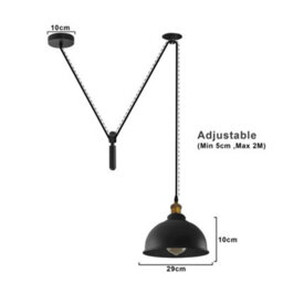 Black Industrial 1 Head Spider Pendant Light Adjustable Cord Barn Slotted Shade Lamp For Kitchen & Dining - thumbnail 2