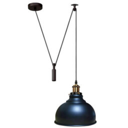 Black Industrial 1 Head Spider Pendant Light Adjustable Cord Barn Slotted Shade Lamp For Kitchen & Dining - thumbnail 1