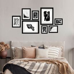 GoodHome Islande Matt Black Picture Frame Set, Pack Of 8 - thumbnail 4