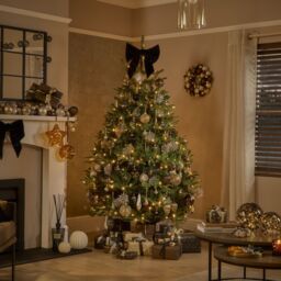 Black Velvet Effect Bow Christmas Tree Topper - thumbnail 4