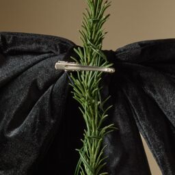 Black Velvet Effect Bow Christmas Tree Topper - thumbnail 3