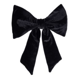 Black Velvet Effect Bow Christmas Tree Topper - thumbnail 2