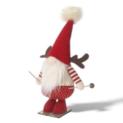 Heaven Sends Christmas Skiing Santa Gonk Decoration, 32 X 14 Cm, Red And White
