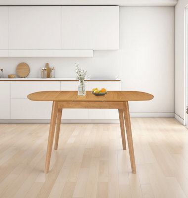 Hallowood Furniture Aston Butterfly Extending Dining Table In Light Oak Finish - image 1