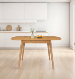 Hallowood Furniture Aston Butterfly Extending Dining Table In Light Oak Finish