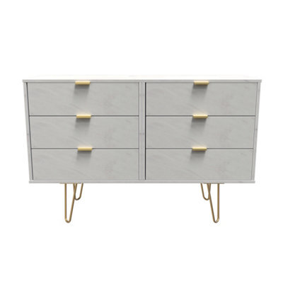 Fuji 6 Drawer Chest In Marble (Ready Assembled) - image 1