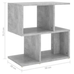 Vidaxl Bedside Cabinet Concrete Grey 50X30X51.5 Cm Engineered Wood - thumbnail 7