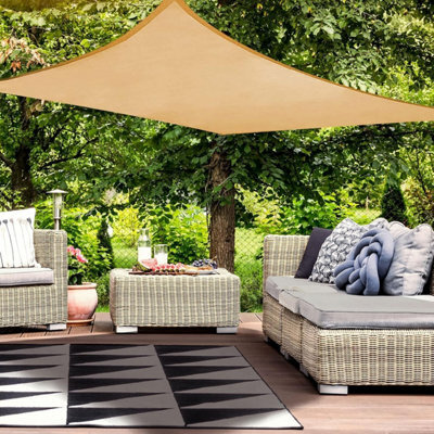 Beige 2X4M Rectangular Shade Sail Waterproof Uv Resistant - image 1