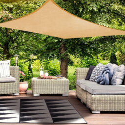 Beige 2X4M Rectangular Shade Sail Waterproof Uv Resistant - thumbnail 1