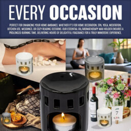 New Pack Of 4 Ceramic Oil Burner Melts Tea Light Candle Gift Set Aroma - thumbnail 4