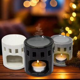 New Pack Of 4 Ceramic Oil Burner Melts Tea Light Candle Gift Set Aroma - thumbnail 2