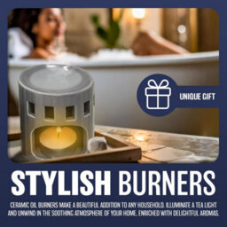 New Pack Of 4 Ceramic Oil Burner Melts Tea Light Candle Gift Set Aroma - thumbnail 3