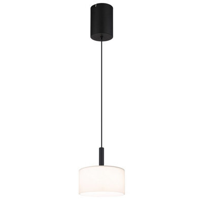 Luminosa Lighting Luminosa Trenton Slim Pendant Ceiling Light Matt Black Opal Alabaster Optic Glass Shade Led 2700-4000K - image 1