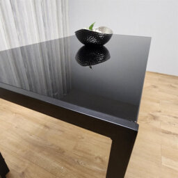 Kosy Koala Dining Table Black Glass Kitchen Place For 6 Seats, Dining Table Only (Black H 75 X L 134 X W 70 Cm) - thumbnail 5