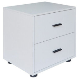 Chest Of Drawers 2 Drawers White Wooden Bedroom Furniture Cabinet Chest Of Drawers Dressing Table Wardrobe - thumbnail 1