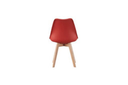 Mof Set Of 4 Red Dining Chairs Wooden Legs Soft Cushion Pad Stylish Deluxe Retro Lounge Dining Office Eva - thumbnail 7