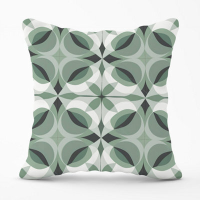 Warren Reed Designer Geometric Green Grey Outdoor Cushion 45Cm X 45Cm - image 1