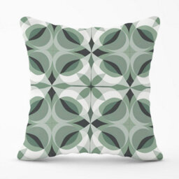 Warren Reed Designer Geometric Green Grey Outdoor Cushion 45Cm X 45Cm - thumbnail 1