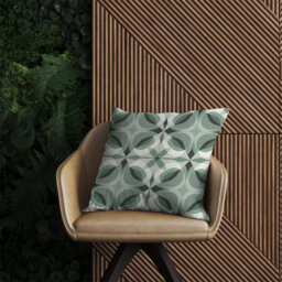 Warren Reed Designer Geometric Green Grey Outdoor Cushion 45Cm X 45Cm - thumbnail 2