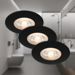 Briloner Mains-Powered Led Black Warm White Light Recessed Downlights Pack Of 3 - thumbnail 2