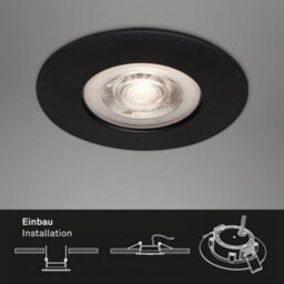 Briloner Mains-Powered Led Black Warm White Light Recessed Downlights Pack Of 3 - thumbnail 6