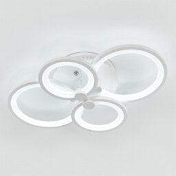 Darphe Nordic 6-Ring Led Semi-Flush Mount Ceiling Light - White Metal & Acrylic Dimmable Fixture - thumbnail 6