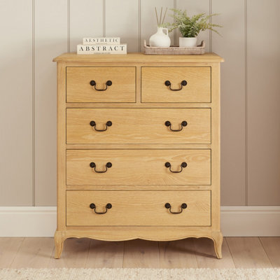 The Furniture Market French Chateau Oak 2 Over 3 Drawer Chest - image 1