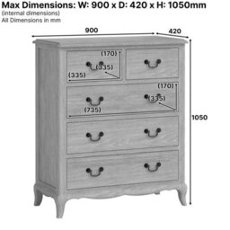 The Furniture Market French Chateau Oak 2 Over 3 Drawer Chest - thumbnail 8