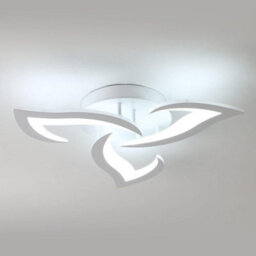 Senqiu Modern Led Ceiling Light, 36 W Lights With 3 Petal-Shaped Lamp, 6500 K Cool White, Acrylic Leaf Chandelier Lighting