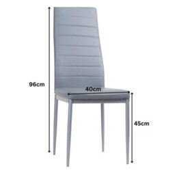 Kosy Koala Modern Dining Table With 6 Grey Faux Leather Padded Chairs Kitchen Furniture - thumbnail 6