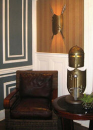 Elegant Twin Wall Light With Coat Of Arms Design In Burnished Bronze Finish - thumbnail 2