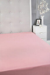 Fitted Sheet Polycotton Plain Dyed Extra Deep 25Cm Bed Linen Pink - thumbnail 3