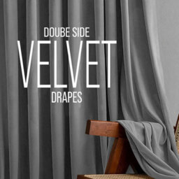 Ameha Grey Velvet Curtain Ready Made Eyelet Blackout Thick Thermal Insulated Curtain Pair 90''x90'' With Tiebacks Home Decor Uk - thumbnail 5