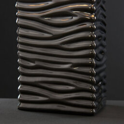 Valuelights Etienne Modern Silver Ripple Effect Ceramic Table Lamp With White Light Shade And Led Bulb - thumbnail 5