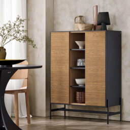 Rattan Sideboard Shoe Cabinet Rattan Storage Organiser Black,sobuy Hfsb04-Sch - thumbnail 2