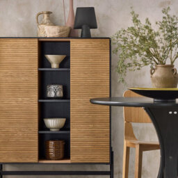 Rattan Sideboard Shoe Cabinet Rattan Storage Organiser Black,sobuy Hfsb04-Sch - thumbnail 4