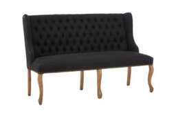 Orsina 2 Seat Black Bench With Cabriole-Style Legs,luxe Dining Bench,spacious Patio Settee,wooden Bench For Bedroom - thumbnail 4