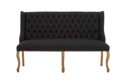 Orsina 2 Seat Black Bench With Cabriole-Style Legs,luxe Dining Bench,spacious Patio Settee,wooden Bench For Bedroom - thumbnail 2