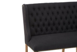 Orsina 2 Seat Black Bench With Cabriole-Style Legs,luxe Dining Bench,spacious Patio Settee,wooden Bench For Bedroom - thumbnail 6