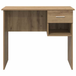 Berkfield Modern Desk With Storage Artisan Oak 90X49.5X75 Cm Engineered Wood - thumbnail 6